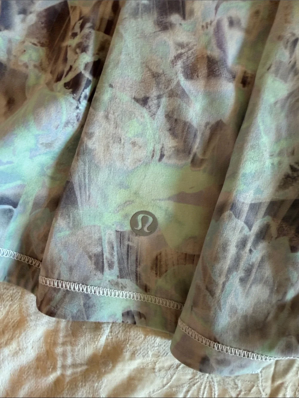 lululemon athletica Pace Rival Gray Floral-Print Skirt Skort size 0